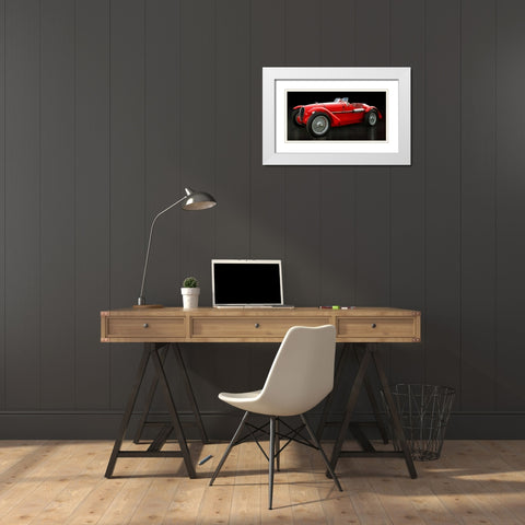 Vintage Italian race-car White Modern Wood Framed Art Print with Double Matting by Gasoline Images