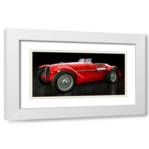 Vintage Italian race-car White Modern Wood Framed Art Print with Double Matting by Gasoline Images