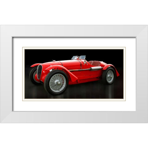 Vintage Italian race-car White Modern Wood Framed Art Print with Double Matting by Gasoline Images