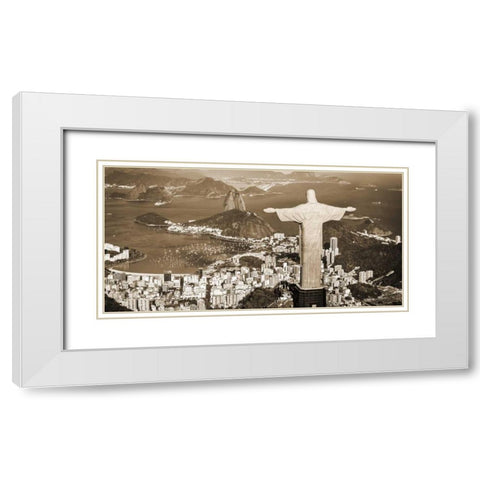 Overlooking Rio de Janeiro, Brazil White Modern Wood Framed Art Print with Double Matting by Pangea Images