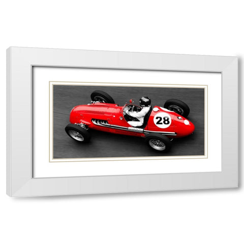 Historical race car at Grand Prix de Monaco White Modern Wood Framed Art Print with Double Matting by Seyfferth, Peter