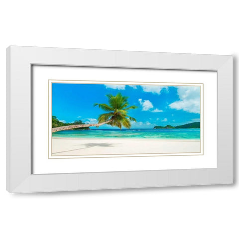 Tropical beach, Seychelles White Modern Wood Framed Art Print with Double Matting by Anonymous