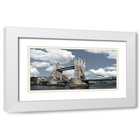 Tower Bridge, London White Modern Wood Framed Art Print with Double Matting by Barry, Mancini