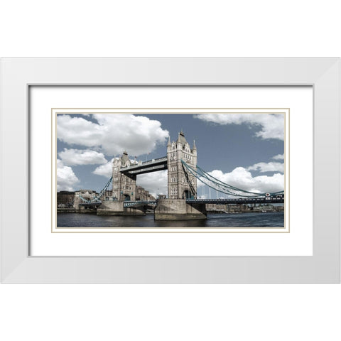 Tower Bridge, London White Modern Wood Framed Art Print with Double Matting by Barry, Mancini