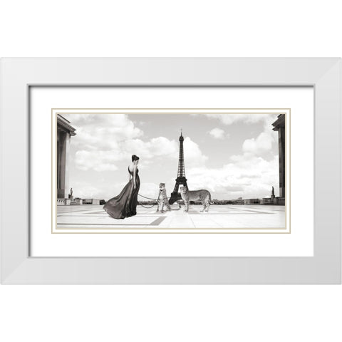 Trocadero View White Modern Wood Framed Art Print with Double Matting by Lauren, Julian