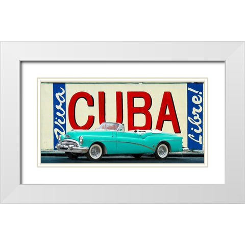 Cuba Libre, Havana White Modern Wood Framed Art Print with Double Matting by Gasoline Images