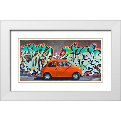 Iconic street art II White Modern Wood Framed Art Print with Double Matting by Gasoline Images