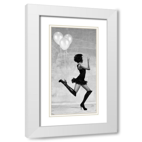 Up! White Modern Wood Framed Art Print with Double Matting by Lauren, Julian