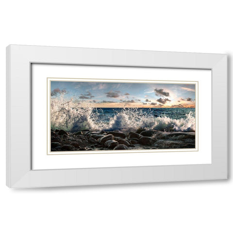 Waves crashing, Point Reyes, California (detail) White Modern Wood Framed Art Print with Double Matting by Pangea Images