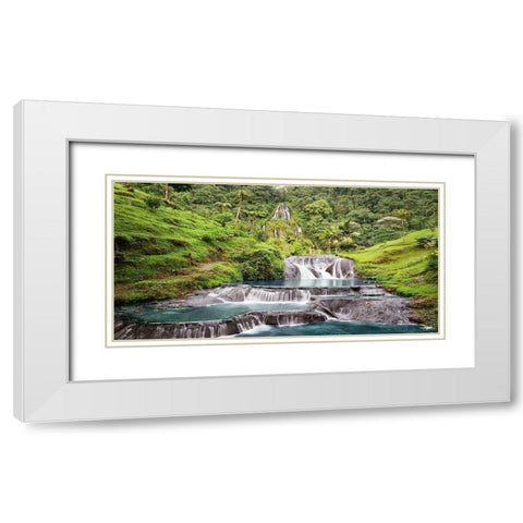 Waterfall in Santa Rosa de Cabal, Colombia (detail) White Modern Wood Framed Art Print with Double Matting by Pangea Images