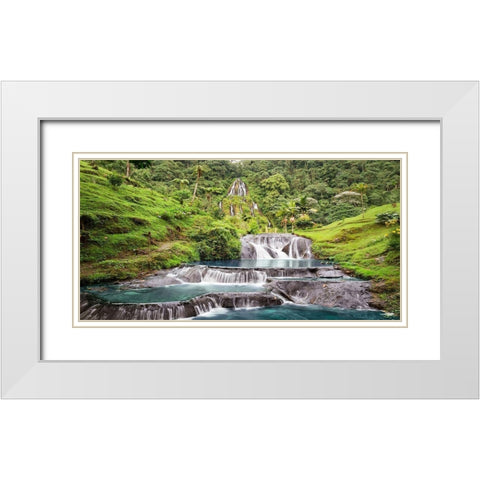 Waterfall in Santa Rosa de Cabal, Colombia (detail) White Modern Wood Framed Art Print with Double Matting by Pangea Images