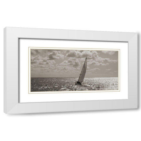 Sailing (detail) White Modern Wood Framed Art Print with Double Matting by Pangea Images