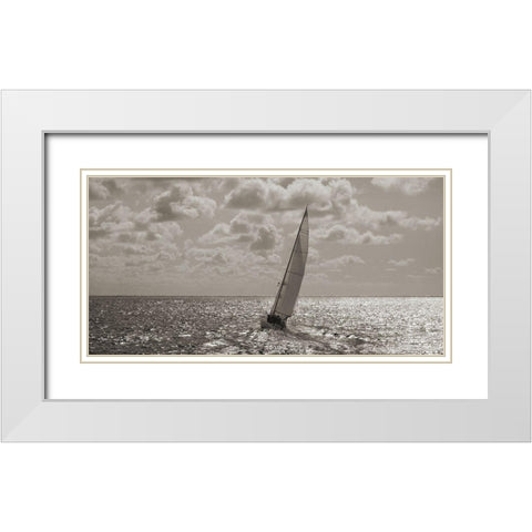 Sailing (detail) White Modern Wood Framed Art Print with Double Matting by Pangea Images