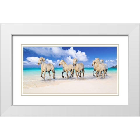 Band of Brothers- Lanikai Beach- Hawaii White Modern Wood Framed Art Print with Double Matting by Pangea Images