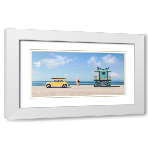 Waiting for the Waves-Miami Beach - detail White Modern Wood Framed Art Print with Double Matting by Gasoline Images