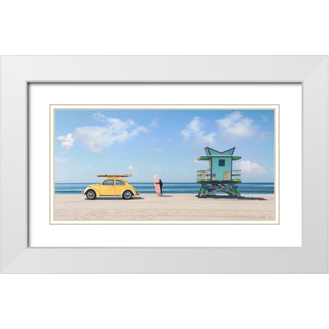 Waiting for the Waves-Miami Beach - detail White Modern Wood Framed Art Print with Double Matting by Gasoline Images