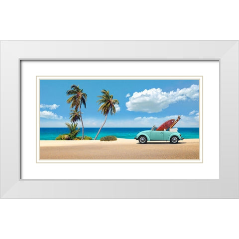 Surfers Retreat White Modern Wood Framed Art Print with Double Matting by Gasoline Images