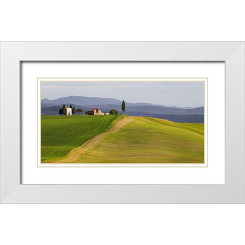 Val dOrcia-Siena-Tuscany (detail) White Modern Wood Framed Art Print with Double Matting by Pangea Images