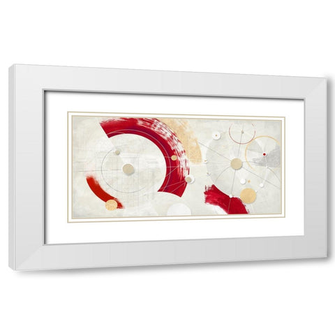 Orbite cremisi White Modern Wood Framed Art Print with Double Matting by Armenti, Arturo
