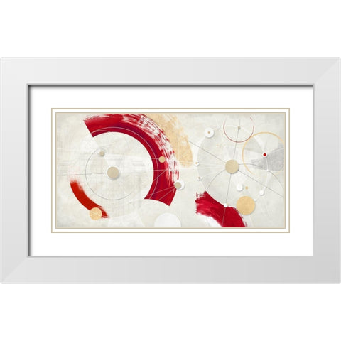 Orbite cremisi White Modern Wood Framed Art Print with Double Matting by Armenti, Arturo