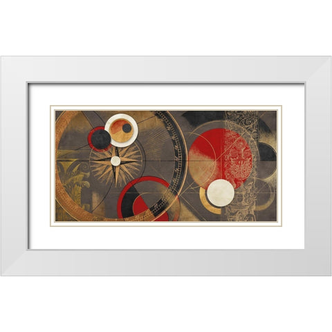 Orbite Spaziali - Rosso White Modern Wood Framed Art Print with Double Matting by Armenti, Arturo