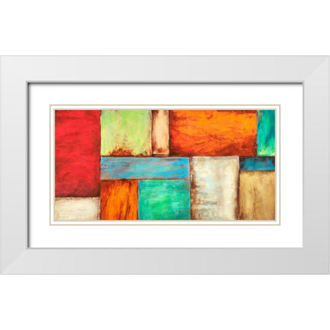 Colors of the Desert White Modern Wood Framed Art Print with Double Matting by Munson, Anne