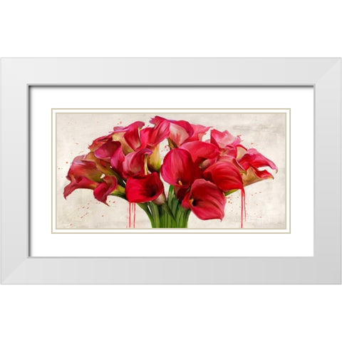 Calla abstraction White Modern Wood Framed Art Print with Double Matting by Vinci, Alex