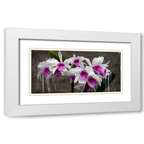 Orchid blackboard White Modern Wood Framed Art Print with Double Matting by Vinci, Alex