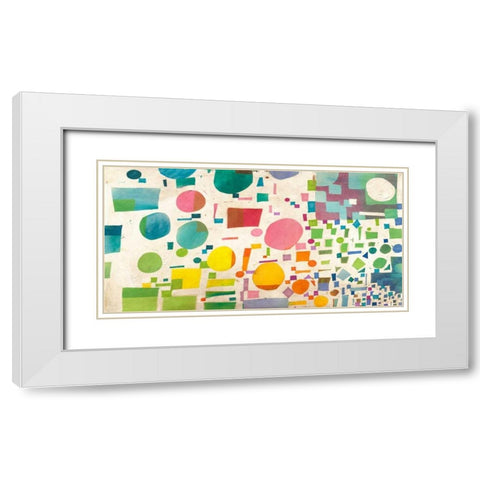 Multicolor Pattern I White Modern Wood Framed Art Print with Double Matting by Bacci, Leonardo