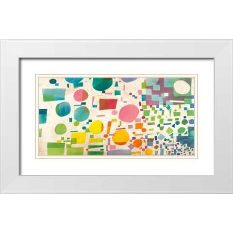 Multicolor Pattern I White Modern Wood Framed Art Print with Double Matting by Bacci, Leonardo