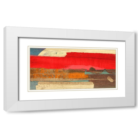 Moon Rising from the Crimson Sky White Modern Wood Framed Art Print with Double Matting by Leonardo, Bacci