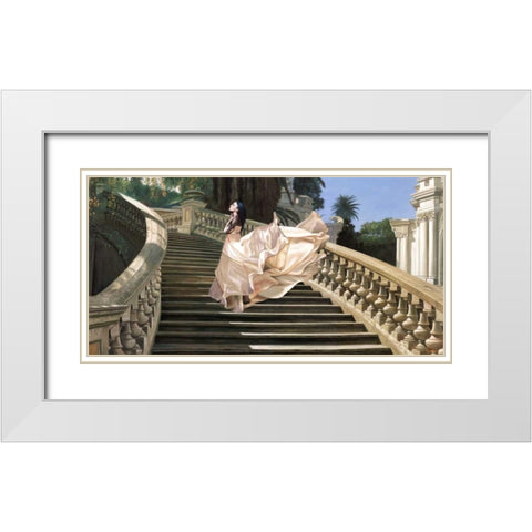 Scala Classica White Modern Wood Framed Art Print with Double Matting by Benson, Pierre