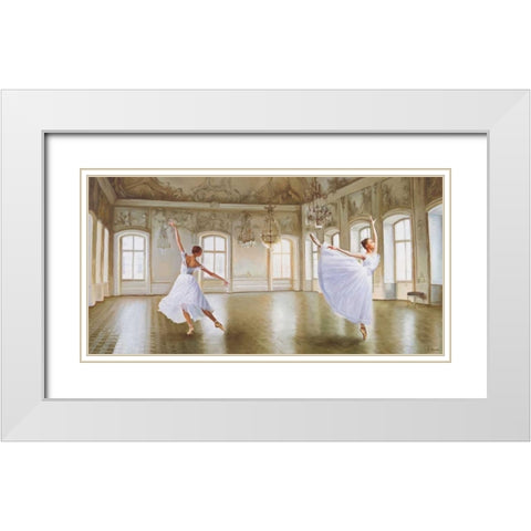 Le Grand Salon White Modern Wood Framed Art Print with Double Matting by Benson, Pierre