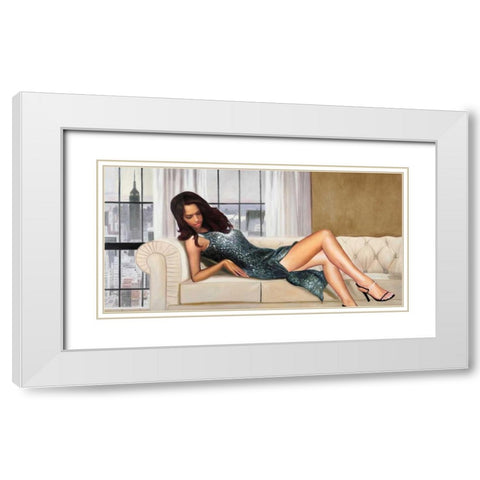 In Manhattan White Modern Wood Framed Art Print with Double Matting by Benson, Pierre