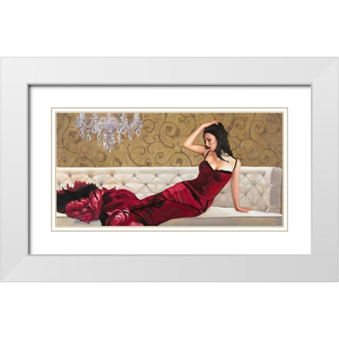 Velvet White Modern Wood Framed Art Print with Double Matting by Benson, Pierre