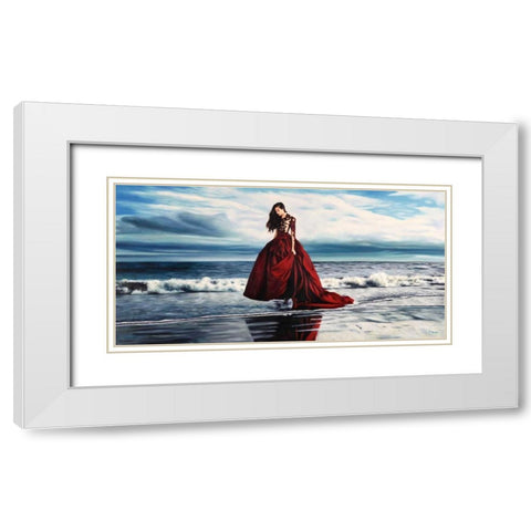 On the Seashore White Modern Wood Framed Art Print with Double Matting by Benson, Pierre