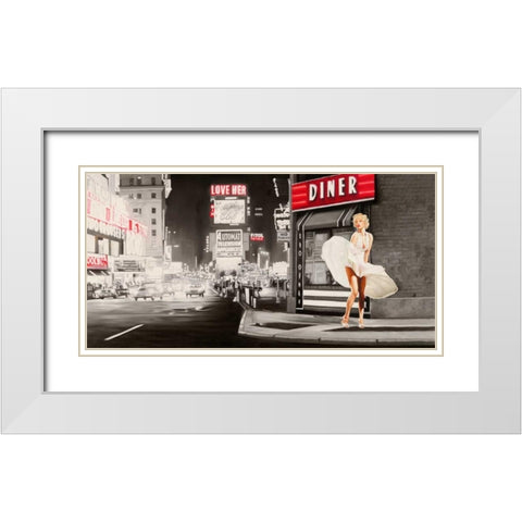Love Her White Modern Wood Framed Art Print with Double Matting by Benson, Pierre