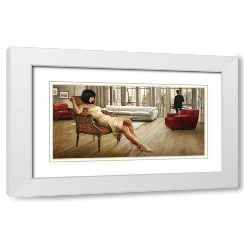 Lovers Nest White Modern Wood Framed Art Print with Double Matting by Benson, Pierre