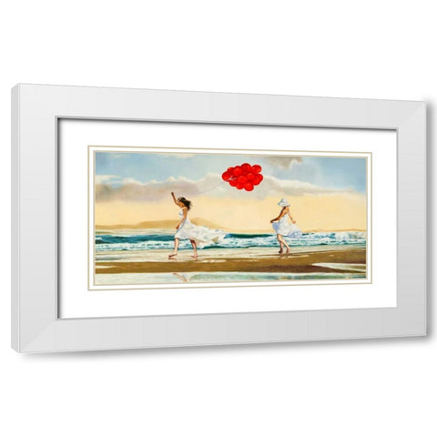Collecting waves White Modern Wood Framed Art Print with Double Matting by Benson, Pierre