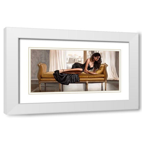 Beaute Parisienne White Modern Wood Framed Art Print with Double Matting by Benson, Pierre