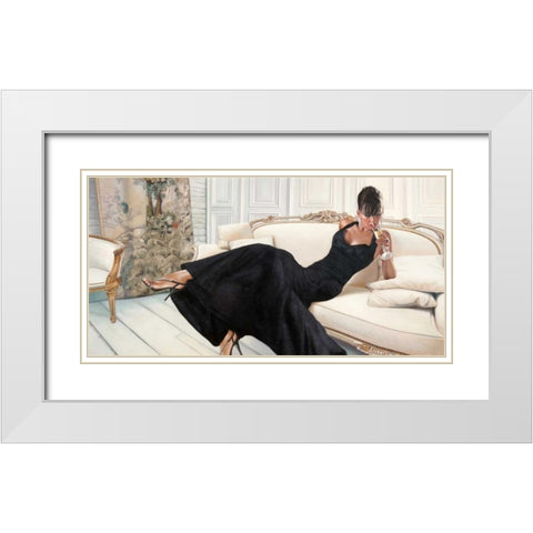 White Interior White Modern Wood Framed Art Print with Double Matting by Benson, Pierre