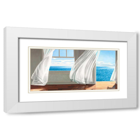 Ocean Escape White Modern Wood Framed Art Print with Double Matting by Benson, Pierre