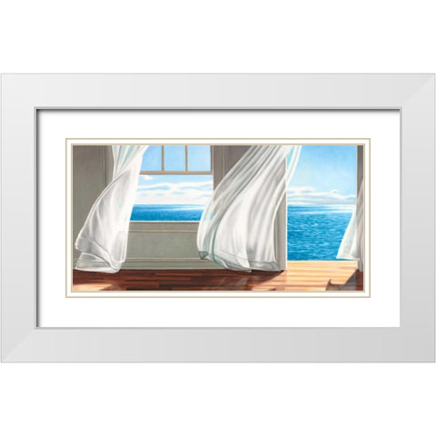 Ocean Escape White Modern Wood Framed Art Print with Double Matting by Benson, Pierre