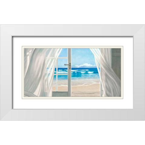 Window by the Sea (detail) White Modern Wood Framed Art Print with Double Matting by Benson, Pierre