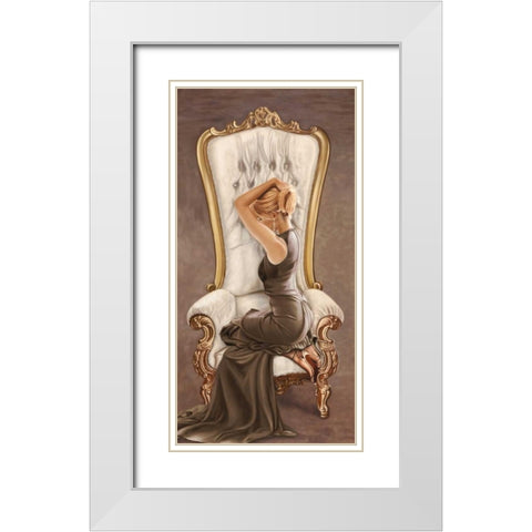 Beautiful Queen II White Modern Wood Framed Art Print with Double Matting by Benson
