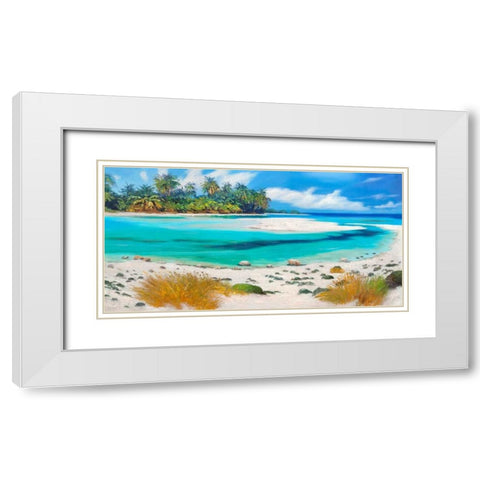 Tropical Paradise White Modern Wood Framed Art Print with Double Matting by Benson, Pierre