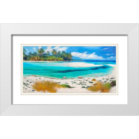 Tropical Paradise White Modern Wood Framed Art Print with Double Matting by Benson, Pierre