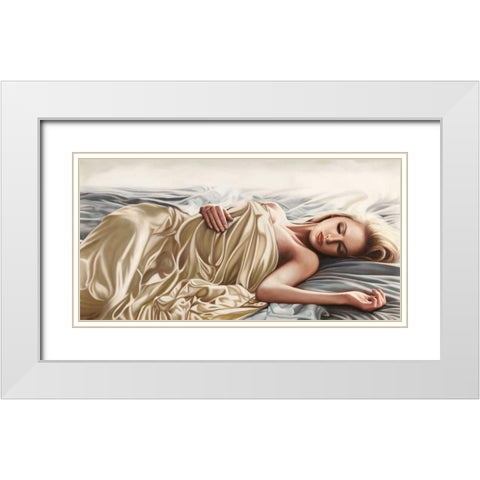 Sleeping Beauty White Modern Wood Framed Art Print with Double Matting by Benson, Pierre
