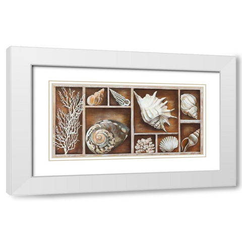Memories of the Ocean White Modern Wood Framed Art Print with Double Matting by Broome, Ted