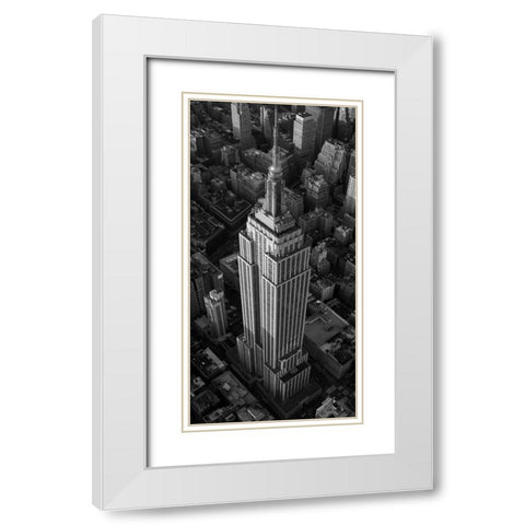 Empire State Building NYC White Modern Wood Framed Art Print with Double Matting by Davidson, Cameron